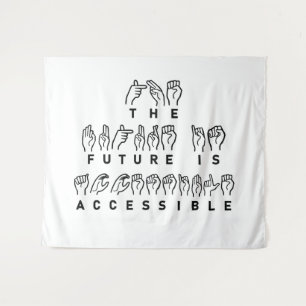 Tapiz El futuro es lenguaje de Rótulo ASL accesible