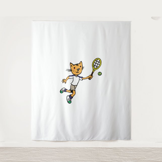 Tapiz El gato juega al tenis (Anverso)