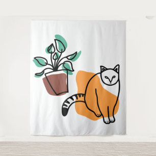 Tapiz El gato y la planta