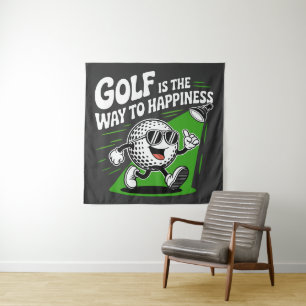 Tapiz El golf es el camino a la felicidad