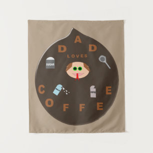 Tapiz El gracioso monstruo de papá ama el tazón del café
