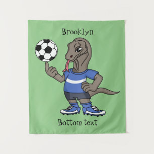 Tapiz El gracioso personalizado de fútbol del dragón Kom