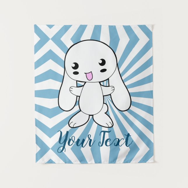 Tapiz El gran Personalizado de Kawaii Bunny (Anverso)