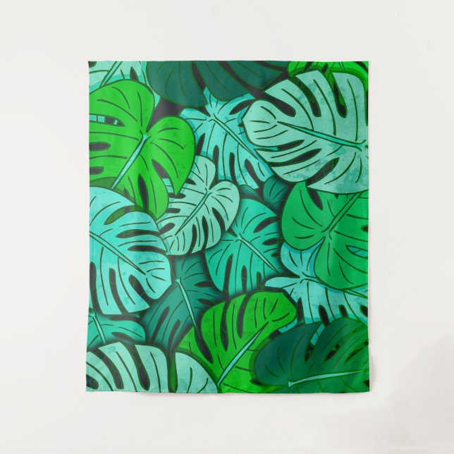 Tapiz El Grunge Monstera deja #2 grande (Anverso)
