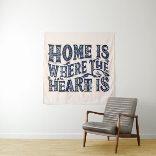 Tapiz El hogar es donde está el corazón (fondo beige)