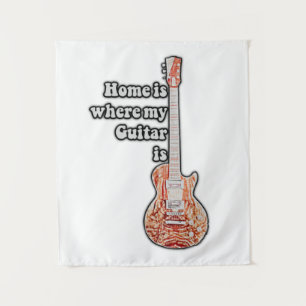 Tapiz El hogar es donde está mi guitarra.