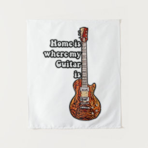 Tapiz El hogar es donde está mi guitarra.