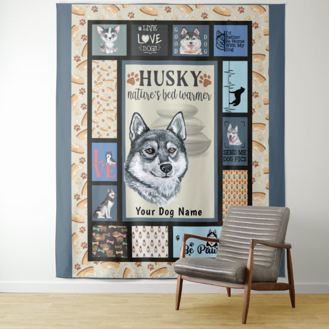 Tapiz El Husky Propietario Siberiano Lover Funny Keepsak (In situ)