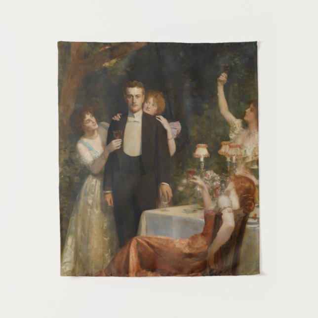 Tapiz El Jardín de Armida (por John Collier) (Anverso)