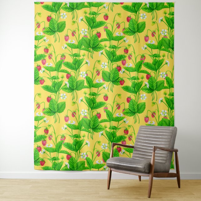 Tapiz El jardín de fresas en amarillo (In situ)