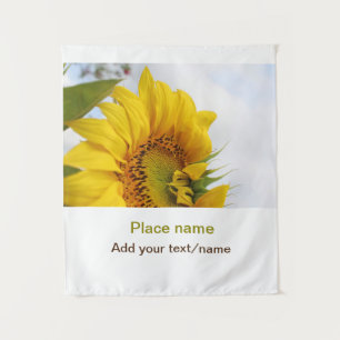Tapiz El jardín de girasol amarillo añade el nombre de t