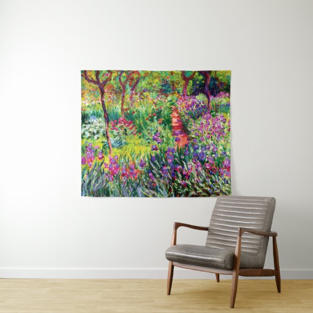 Tapiz El jardín Iris de Giverny, por Claude Monet (In situ (horizontal))