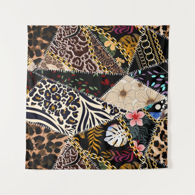 Tapiz El Leopardo de los mosaicos: Diseño de los ambient (Anverso)
