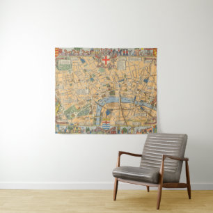 Tapiz El mapa de los niños de Londres, Inglaterra