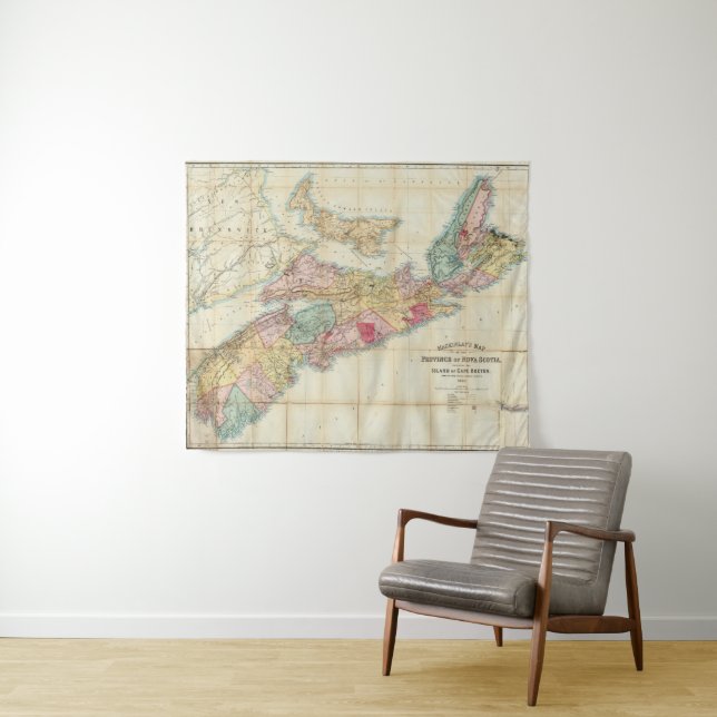 Tapiz El mapa de Mackinlay de la provincia de Nueva (In situ (horizontal))