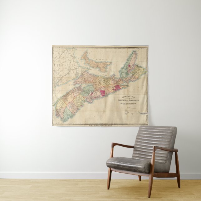 Tapiz El mapa de Mackinlay de la provincia de Nueva (In situ (horizontal))