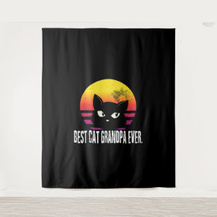 Tapiz El mejor abuelo del gato Regalo Cat Retro
