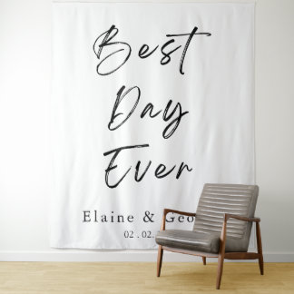 Tapiz El mejor día de la historia del Boda Foto de fondo
