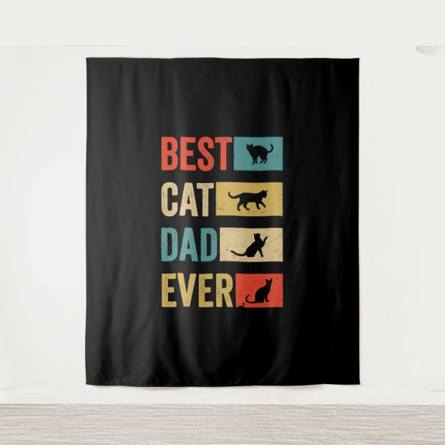 Tapiz El mejor gato papá ama al gato papá (Anverso)