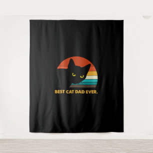 Tapiz El mejor papa del gato jamás vintage de la camiset