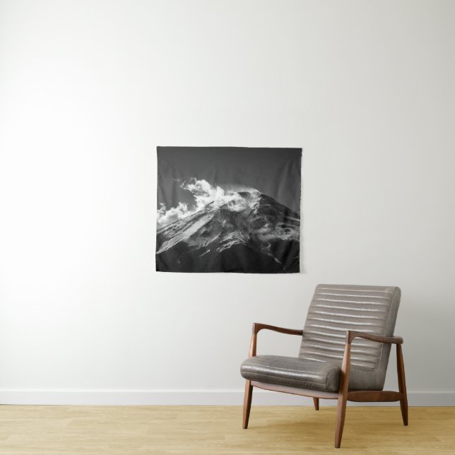 Tapiz El monte Fuji en blanco y negro (In situ (horizontal))