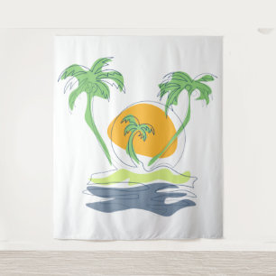 Tapiz El paisaje de las playas de las islas tropicales. 