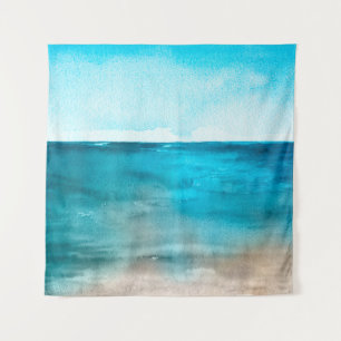 Tapiz El paisaje oceánico. Hermoso dolor de mano acuarel