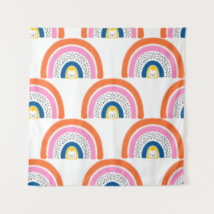 Tapiz El patrón de los niños es el de los gatos arcoiris