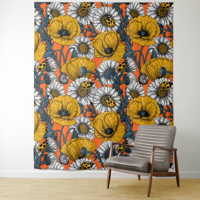 Tapiz El prado en amarillo y azul (In situ)