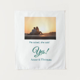 Tapiz Él preguntó ella dijo que sí foto comprometida azu