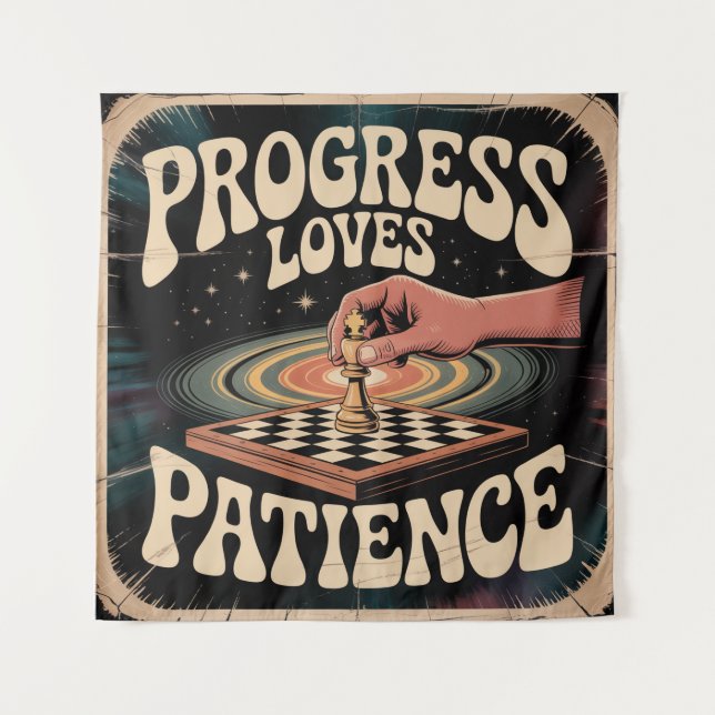 Tapiz El progreso ama la paciencia (Anverso)