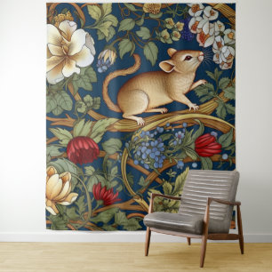 Tapiz El ratón y las flores Art Nouveau
