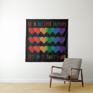 Tapiz El retro cardíaco LGBT es un ser humano decente no