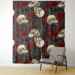 Tapiz El secreto de Raven. Ilustracion gótico oscuro y m