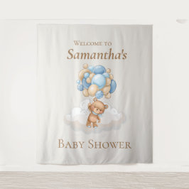 Tapiz El telón de fondo de Teddy Bear Balloons Brown Bab