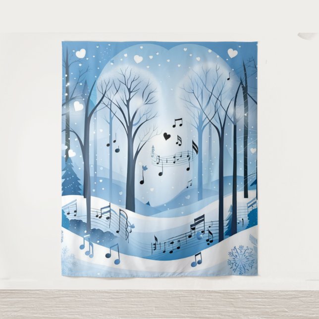 Tapiz El telón de fondo del Boda Winter Wonderland (Anverso)