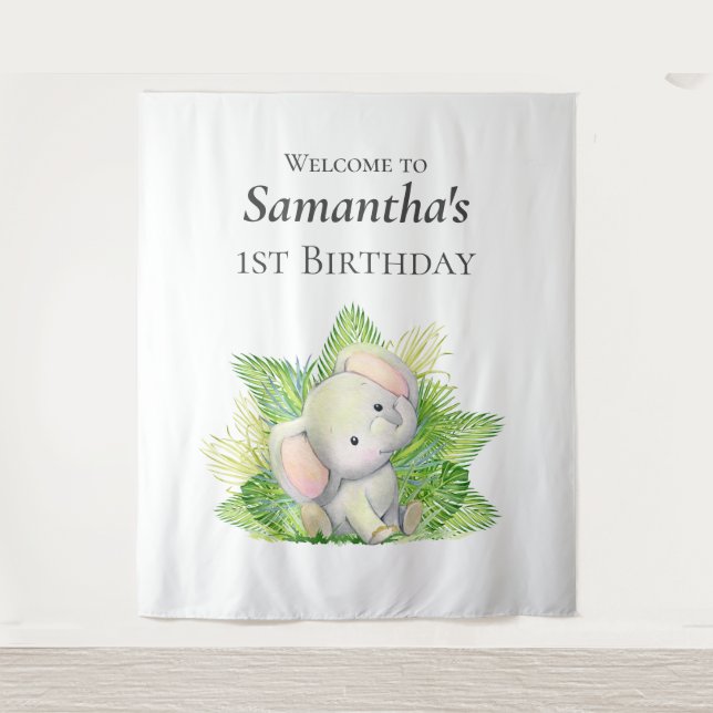 Tapiz El telón de fondo del Elefante Safari (Anverso)