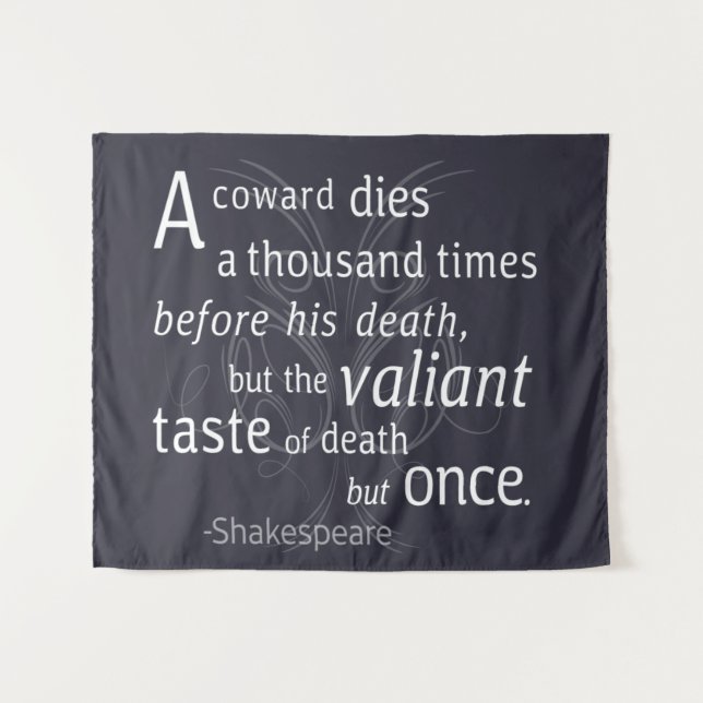 Tapiz El Valiant muere pero una vez Shakespeare (Anverso (horizontal))