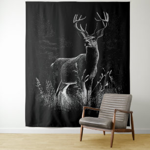 Tapiz El venado majestuoso en la naturaleza - Arte blanc