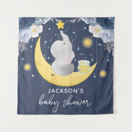 Tapiz Elefante bebé Baby Shower en la luna