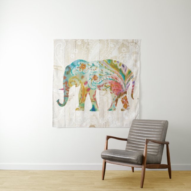 Tapiz Elefante de Boho Paisley II (In situ (horizontal))