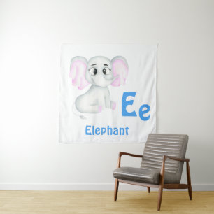 Tapiz Elefante personaliza ABC: Letra E - Agrega tu nomb