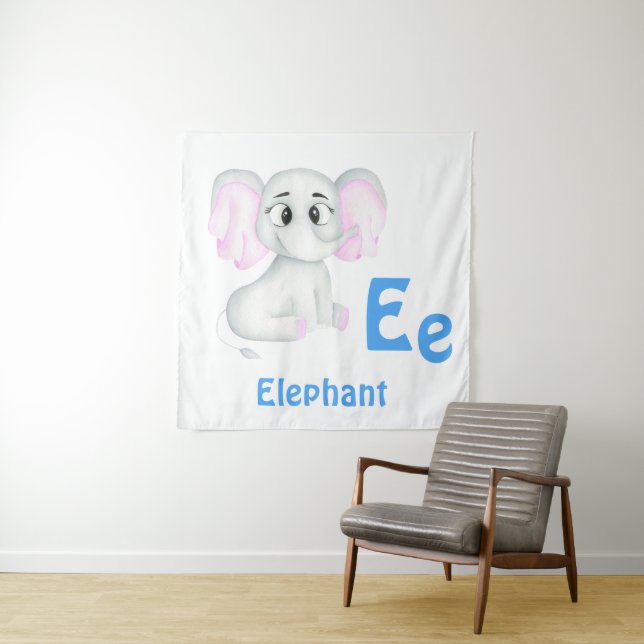 Tapiz Elefante personaliza ABC: Letra E - Agrega tu nomb (In situ)