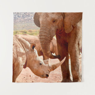 TAPIZ ELEFANTE Y RHINO NO SE GUSTAN EL UNO AL OTRO