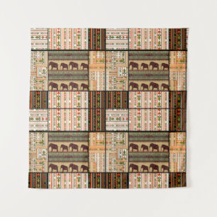 Tapiz Elefantes africanos de patchwork: Textura fundamen