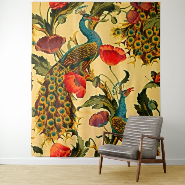 Tapiz Elegancia Art Nouveau: Sidewall, The Peacock, 1896 (In situ)