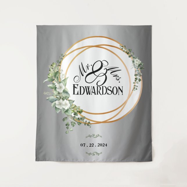 Tapiz Elegancia encantada hilos plateados y oro (Anverso)