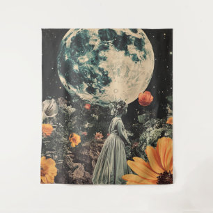 Tapiz Elegancia iluminada por luna - Mujer con luna (3)