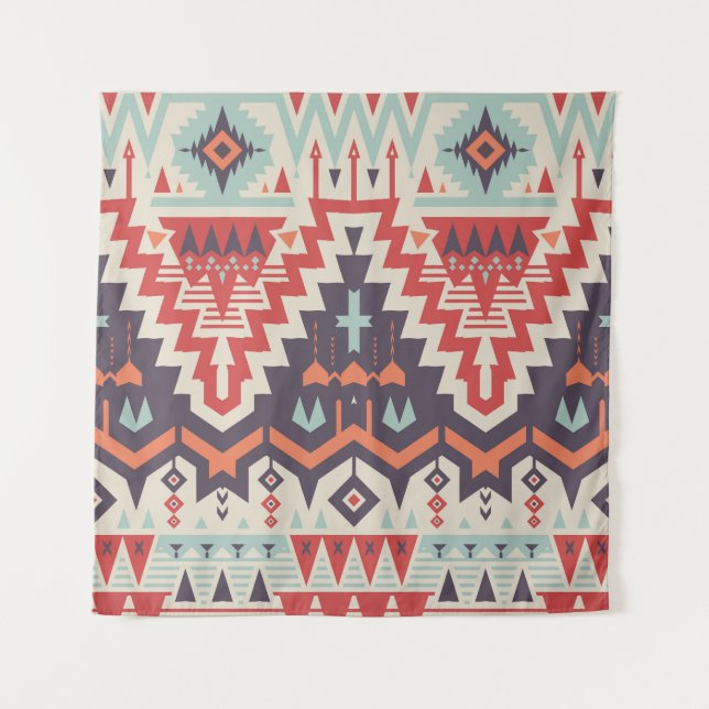 Tapiz Elegancia tribal: impresión étnica geométrica (Anverso)