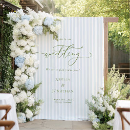 Tapiz Elegant Blue Wedding Backdrop Tapestry